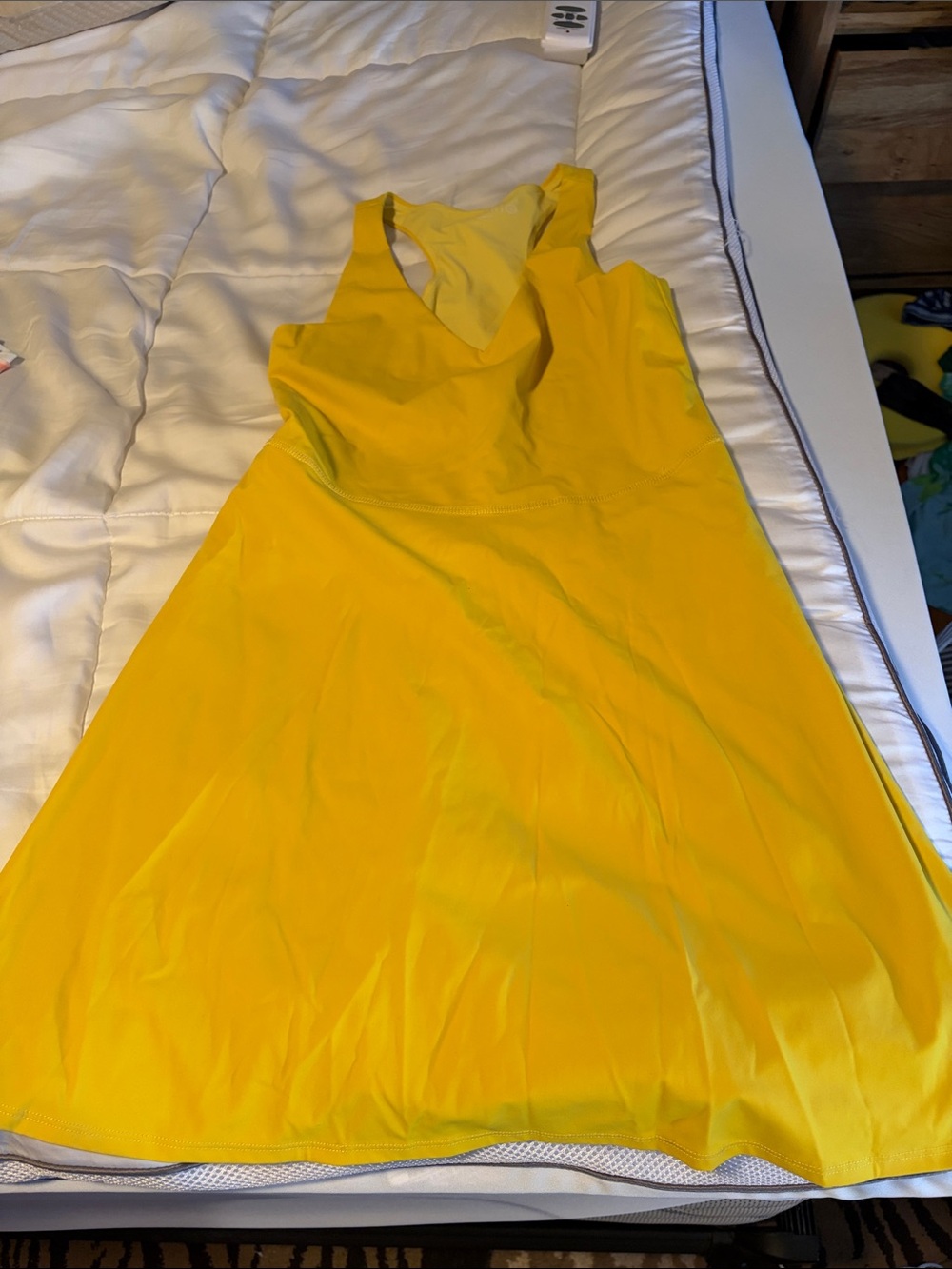 Outdoor Voices Yellow Women's Tank Dress with Shorts - Small